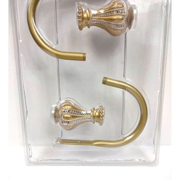 JC Penney Home Collection AURELIA Satin Gold Scarf Holders Curtain Holdbacks - Picture 2 of 8